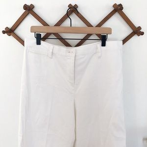 LOFT Wide Leg Cropped White Pants